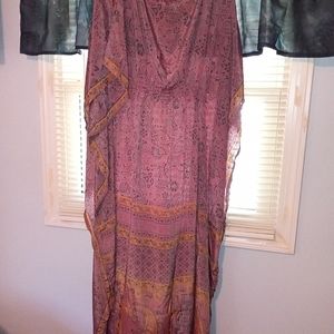 Earthbound silk kaftan dress-Small